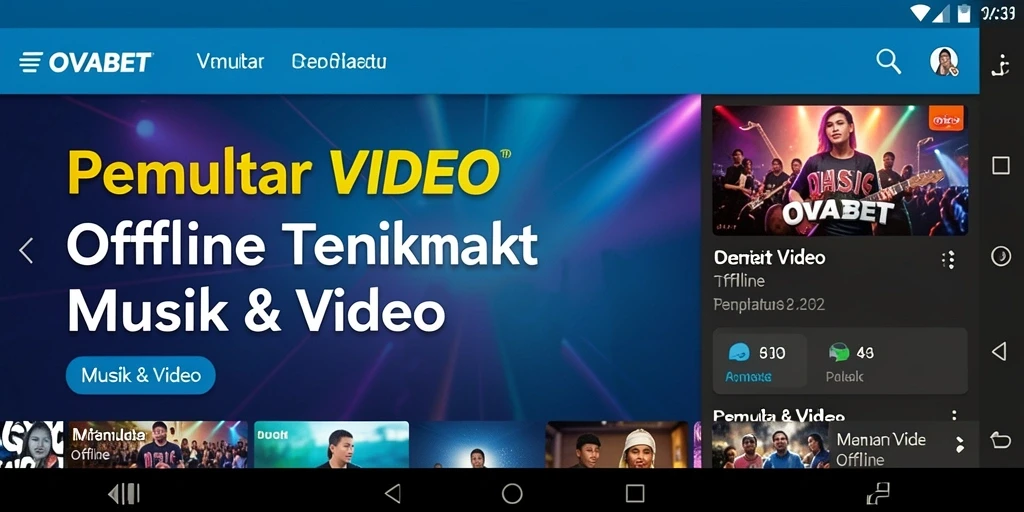 Antarmuka OVABET yang sederhana dan fungsional untuk Pemutar Video Offline.
