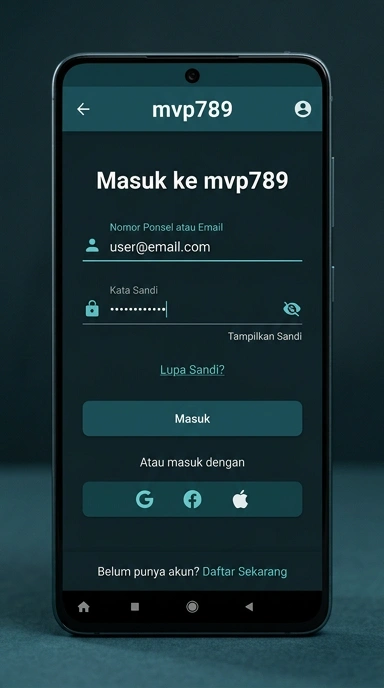 Tampilan halaman login mvp789